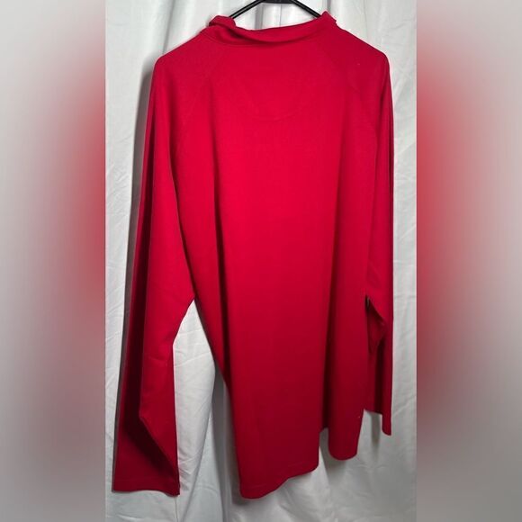NEW! Men’s 2XL Red Long Sleeve Pullover Zipper Vneck NWT Moisture wickin… - Picture 2 of 3